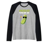 Pickles Turn Me On Cetrioli Insalata Cetrioli Verdure Pick Maglia con Maniche Raglan