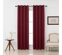 Pickluc Tende oscuranti con occhielli, lunghezza 274 cm, set di 2 pannelli, isolamento termico per soggiorno, riduzione del rumore, protezione della privacy, rosso bordeaux, 132 cm di larghezza x 274