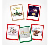 PICKMOTION - Set di 6 biglietti di auguri di Natale Polaroid con busta, biglietti di Natale di alta qualità Instagram, biglietti pieghevoli fatti a mano, divertenti frasi e motivi X-Mas