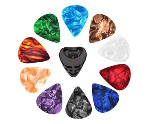 Picks per chitarra - Set di pick di chitarra colorato da 0,46 mm, plectrum di massa 10x per principianti per bambini, pick di fingerstyle durevole per fingertyle per elettrico acustico classi