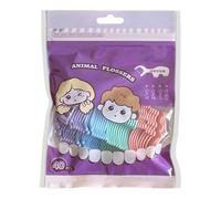 Picks Per Filo Interdentale Per Bambini - Forme Di Animali Per Una Pulizia Rapida, Manici Colorati Stile Giocoso, Confezione Da 40 Pezzi, Da Viaggio Inclusa, Resistente Finitura Liscia In PP