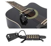 Pickup a clip per chitarra acustica con controllo del volume, trasduttore pick-up per chitarra folk, con cavo da 2,5 m e protezione in feltro (nero)