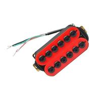 Pickup a ponte per chitarra elettrica rossa a doppia bobina regolabile in metallo, parti di chitarra con bobina in plastica Pickup Professionale Per Chitarra Elettrica