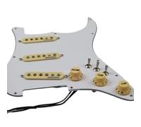 Pickup battipenna Ainico 5 pickup single coil SSS tipo a 7 vie set battipenna precablato completamente caricato per pickup per chitarra ST(White Yellow)