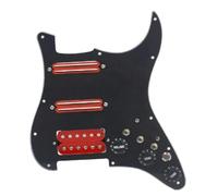 Pickup battipenna precablati Cablaggio Battipenna Per Chitarra SSH Caricato Precablato + Interruttore Di Silenzio Pickup A Doppia Bobina Per Chitarra Elettrica ST Nero Bianco(D)