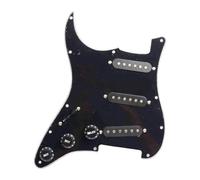 pickup battipenna precablato 5 Prewired ST Pickguard 3 Single Coil Pickups Loaded Guitar Pickguard-Nero Bianco Pickup(Black - Black pickup)