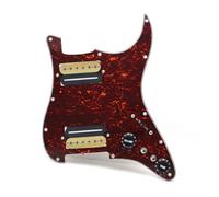 pickup battipenna precablato Battipenna per chitarra elettrica HH-Coil Splitting, stile a due lame/vite esagonale, uscita-piastra battipenna precablata caricata 7,5K/15K(Red turtles Zebra)