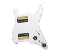 pickup battipenna precablato Battipenna per chitarra elettrica HH-Coil Splitting, stile a due lame/vite esagonale, uscita-piastra battipenna precablata caricata 7,5K/15K(WH Zebra)