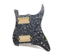 pickup battipenna precablato Battipenna per chitarra elettrica HH-Coil Splitting, stile a due lame/vite esagonale, uscita-piastra battipenna precablata caricata 7,5K/15K(BK Pearl Ivory)