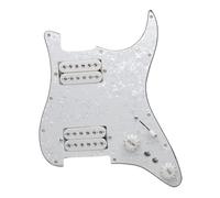 pickup battipenna precablato HH Loaded Pickguard 5 Prewired ST Pickguard Coil Splitting Pickguard con set di pickup Humbucker(White White pearl)