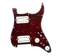 pickup battipenna precablato HH Loaded Pickguard 5 Prewired ST Pickguard Coil Splitting Pickguard con set di pickup Humbucker(WH Red turtle shell)