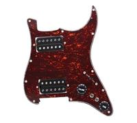 pickup battipenna precablato HH Loaded Pickguard 5 Prewired ST Pickguard Coil Splitting Pickguard con set di pickup Humbucker(BK Red turtle shell)