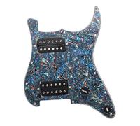 pickup battipenna precablato HH Loaded Pickguard 5 Prewired ST Pickguard Coil Splitting Pickguard con set di pickup Humbucker(BK Abalone pearl)