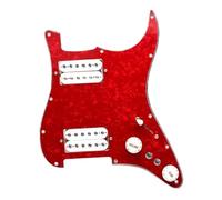 pickup battipenna precablato HH Loaded Pickguard 5 Prewired ST Pickguard Coil Splitting Pickguard con set di pickup Humbucker(White Red pearl)