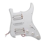 pickup battipenna precablato I materiali sono ecologici Circuiti HSH Pickguard Battipenna per chitarra HSH Loaded Precablato Assemblaggio piastra battipenna(White-White Pickup)