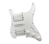 pickup battipenna precablato Pickup HSH precablato bianco a 3 strati e 11 fori per chitarra ST sostitutiva(Whit)
