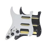pickup battipenna precablato Pickup per chitarra elettrica SSH per mancini con interruttore di silenziamento cablaggio di uscita 35 precablato nero e bianco(Black with switch)
