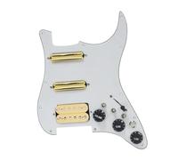 pickup battipenna precablato SSH Guitar Pickguard Cablaggio Precablato Caricato + Interruttore Silenzio ST Chitarra Elettrica Doppia Bobina Pickup Nero(White-Yellow pickup)