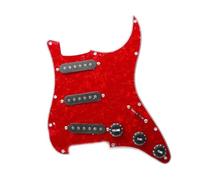 pickup battipenna precablato SSS Prewired ST Pickguard 3 Single Coil Pickups Battipenna per chitarra elettrica caricato con pickup bianco nero(Red pearl w black)