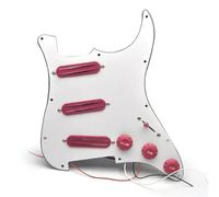 Pickup battipenna single coil Battipenna Per Chitarra Precablato SSS Multicolore Mini Humbucker Chitarra Elettrica 9K/9K/9K Precablato Caricato Per Chitarra Stile ST(Pink-WH)