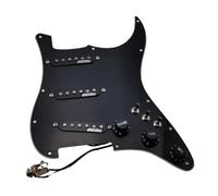 Pickup battipenna Single Coil SSS Ainico 5 Pickup Single Coil Tipo A 7 Vie Set Battipenna Precablato Completamente Caricato per Chitarra Elettrica(Black)