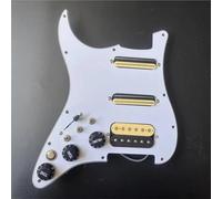 Pickup battipenna Split Coil Mini Humbucker Pickup Kill Switch Uscita Mute Switch Parti di chitarra Set di battipenna SSH caricato per mancini(White pickguard)