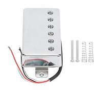 Pickup Chitarra Alnico 5, Set Neck e Bridge, 8.2-8.4K, Cromo - Suono Chiaro e Potente, Triplo Dip Wax e Cablaggio 4 - Core, per Chitarre Elettriche