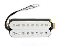 Pickup Elettrico Pickup A Doppia Bobina Per Chitarra Elettrica Pickup Per Chitarra A Doppio Blocco A 8 Corde Pickup Per Chitarra Nero Con Telaio(White,Bridge)