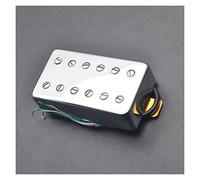 Pickup Humbucker A Doppia Bobina Con Copertura In Ottone Pickup Per Chitarra Splitting A 12 Fori Ad Alto Rendimento Al Collo/Ponte Pickups Set per Chitarra Elettrica (Color : Silver_Bridge)