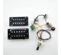 Pickup Humbucker Con Cablaggio Pro Silver Cover 1 Set Chitarra Elettrica LP Standard N E B Alnico(BK)