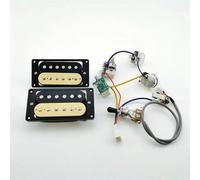 Pickup Humbucker Con Cablaggio Pro Silver Cover 1 Set Chitarra Elettrica LP Standard N E B Alnico(Zebra black)