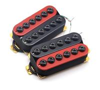 Pickup Humbucker in ceramica ad alto rendimento, pickup da collo e ponte stile Invader per chitarra elettrica, aggiornamento metallo/rock con potente Crunch & Sustain (nero rosso)