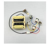 Pickup impostati Pickup per Chitarra Pickup per Chitarra Elettrica Humbucker 4C Zebra/Black Set in Magazzino (Color : Zebra YE Push-Pull)