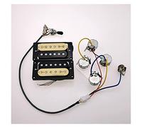 Pickup impostati Pickup per Chitarra Pickup per Chitarra Elettrica Humbucker 4C Zebra/Black Set in Magazzino (Color : Zebra Wiring Harness)