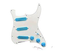 Pickup Per Battipenna Di Chitarra Elettrica Alnico 5 3 Pezzi Mini Dual Coil Pickguard Pickup Chitarra Elettrica SSS 9K Pre Cablato Per Principianti(Blue w Wh)