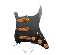 Pickup Per Battipenna Di Chitarra Elettrica Alnico 5 3 Pezzi Mini Dual Coil Pickguard Pickup Chitarra Elettrica SSS 9K Pre Cablato Per Principianti(Orange w Bk)