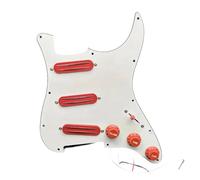 Pickup Per Battipenna Di Chitarra Elettrica Alnico 5 3 Pezzi Mini Dual Coil Pickguard Pickup Chitarra Elettrica SSS 9K Pre Cablato Per Principianti(Red w Wh)