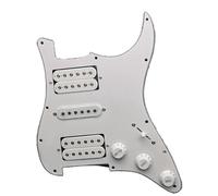 Pickup per battipenna per chitarra elettrica Parti Pickup Nero Bianco E Giallo Battipenna Per Chitarra Elettrica Gruppo Scratchplate Precablato Caricato HSH Bianco(Color:2)