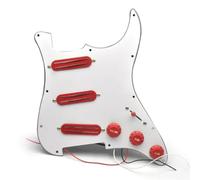 Pickup Per Battipenna Pre-cablato Battipenna Precablato SSS | D Mini Humbucker Chitarra elettrica 9K/9K/9K Scratchplate precablato caricato Nero(Red-WH pickguard)