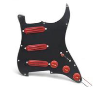 Pickup Per Battipenna Pre-cablato Battipenna Precablato SSS | D Mini Humbucker Chitarra elettrica 9K/9K/9K Scratchplate precablato caricato Nero(Red-BK pickguard)