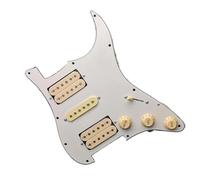 pickup per battipenna pre-cablato Pickup Nero Bianco E Giallo Battipenna Per Chitarra Elettrica Gruppo Scratchplate Precablato Caricato HSH Bianco(3)