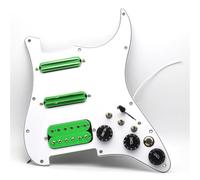 Pickup Per Battipenna Pre-cablato Set Battipenna Per Chitarra Elettrica SSH | Cablaggio precablato caricato e interruttore di silenzio Pickup a doppia bobina ST(White with Green)