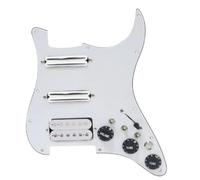 Pickup Per Battipenna Pre-cablato Set Battipenna Per Chitarra Elettrica SSH | Cablaggio precablato caricato e interruttore di silenzio Pickup a doppia bobina ST(White with White)