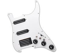 pickup per battipenna pre-cablato SSH SSH High Output Loaded Prewired Scratchplate Coil Splitting 2 Mini Humbucker Pickup Bianco E Nero(Bk)