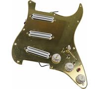 Pickup per Chitarra Acustica, Battipenna a specchio dorato con pickup Humbucker WhiteDual Hot Rail Pickguard precablato for parti di ricambio for chitarra for chitarre ST