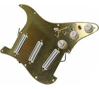 Pickup per Chitarra Acustica, Battipenna a specchio dorato Pickup bianco Dual Hot Rail Pickup humbucker Versatilità Battipenna precablato for chitarre ST Parti di ricambio for chitarra