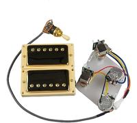 Pickup per Chitarra Acustica, Pickup for chitarra Pickup Humbucker Pickup al manico e al ponte 4C Cablaggio Push-pull Set a taglio singolo for chitarra Pickup for chitarra elettrica(Goldd Yellow Frame