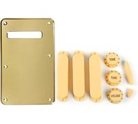 Pickup per Chitarra Acustica, Set di piastra posteriore for chitarra elettrica e coperchi pickup chiusi 2T1V manopole del volume del tono convertitore punta parti di chitarra (Color : Golden Mirror)