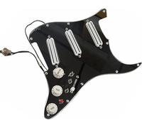 Pickup per Chitarra Acustica, Silver Mirror White Pre-Wired Pickguard Pickup Dual Hot Rail Humbucker Pickup Set Parti di ricambio for chitarra
