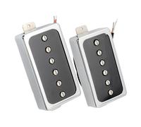 Pickup Per Chitarra Doppio Pickup Single Coil Al Manico/ponte Per Chitarre Acustiche Elettriche Cromato Nero(2 Pcs Set)